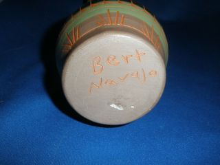 Native American Indian Navajo hand crafted Bud Vase.  Signed by the artist Bert 3
