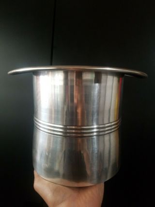 Vintage Pottery Barn Silver Champagne Ice Bucket Wine Cooler Top Hat Shape