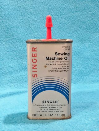 Vintage Singer Sewing Machine Oil Can - 1/2 Full - Collectors Item