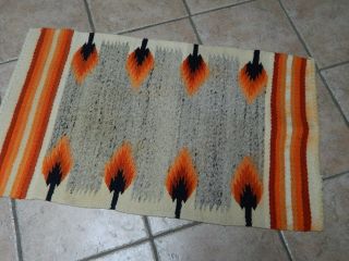 Vtg Native American Indian Hand Woven Wool Small Rug