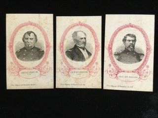 3 Magnus Cdv Cards Civil War Confed Gen.  Hanson,  Brig Gen Hardee,  Comm.  Buchanan