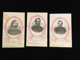 3 Magnus Cdv Cards Civil War Confederate Generals Hill,  Chatard,  Capt.  Buckner