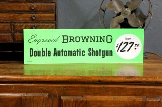 Vintage Browning Firearms Shotgun Hunting Gun Store Dealer Window Sign Banner