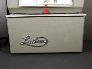 Vintage LATHEM 4001 Time Clock Card Mechanical Punch Industrial Time W/ 2