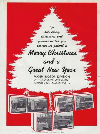 Maxim Fire Apparatus " Seasons Greetings " - Ifc Advertisement - December 1965