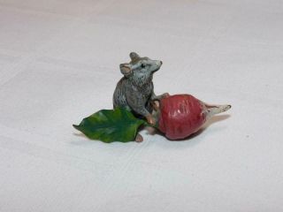 Old Franz Bergman Signed Austrian Cold Painted Mouse With Radish Miniature Nr