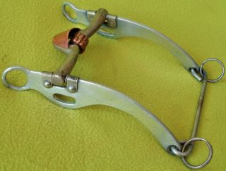 Vintage Marked Mike Quick Bit Copper Hood &roller Cowhorse Reining Rope Ranch Nr
