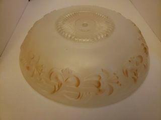 Vintage Glass Ceiling Light Fixture Cover Shade Flowers Gold Accents Rare