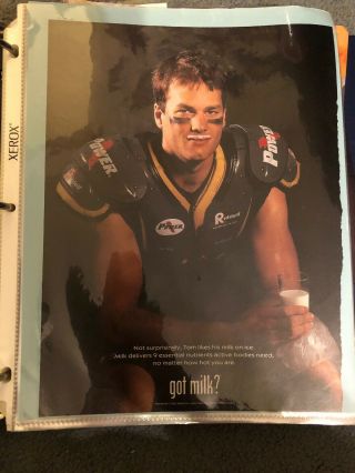 Vintage Tom Brady Got Milk? Poster Print Ad 2002 England Patriots Rare