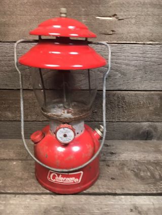 Vintage Coleman Model 200a Red Camping Lantern Dated 1971