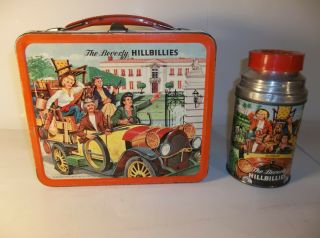 Vintage Beverly Hillbillies Metal Lunchbox Aladdin 1963 With Thermos Lunch Box