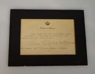 1957 Grace Kelly Princess Of Monaco Signed Card - 57947
