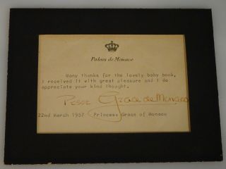 1957 Grace Kelly Princess of Monaco Signed Card - 57947 2