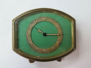 Sg Vintage 8 Days Travel Alarm Clock In Green Wounded Tight Sg