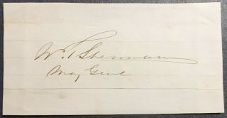 William Tecumseh Sherman/civil War Union General/signed Autograph