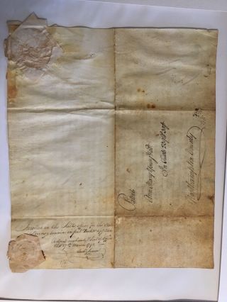 Thomas Mifflin Land Deed 1790 Northampton County,  Pennsylvania.  “faithful” Tract
