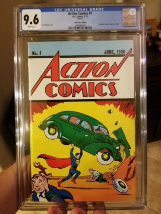 Action Comics 1 Cgc 9.  6 White Pages Loot Crate 1938 Reprint 1st App Superman