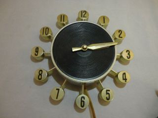 Vintage 1960s Spartus Herold Electric Wall Clock Model 505 (823) 2