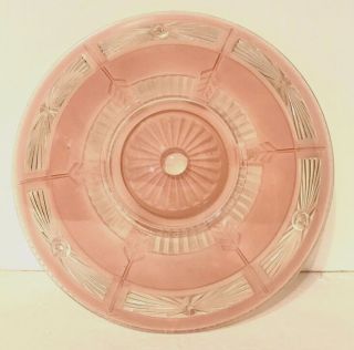 Art Deco Style,  Vintage Pink 3 - Chain Hanging Ceiling Glass Lamp Shade
