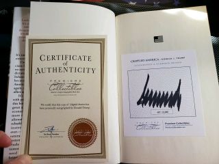 PRESIDENT DONALD TRUMP SIGNED CRIPPLED AMERICA LIMITED EDITION 687/10,  000 HUGE 3