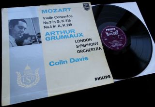 Mozart: Violin Concertos - Arthur Grumiaux Philips Hi - Fi Stereo 835 112 Ay