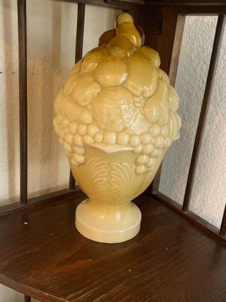 Vtg Large Yellow Fruit Basket Glass Lamp Globe Art Deco 1923 Display