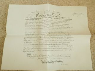 King George Vi And Clement Atlee Good Signed Document From 1945