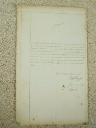 King George Iii And Lord North Rare Early Signed Document 1760