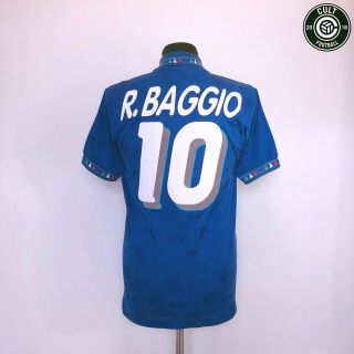 Baggio 10 Italy Vintage Diadora Home Football Shirt Usa 94 1993/94 (s) Italia