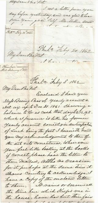 Civil War Letter Group Feb - March 1862 Barberous Blockading The Ports Slaves Life
