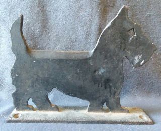 Vintage 1928 Cast Iron Scottish Terrier Dog Doorstop Boot Scraper Morristown Pa