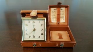 Vintage German Endura Travel Clock And Case