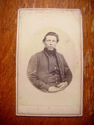 Civil War Soldier Antique Cdv Photo With Revenue Stamp 1863