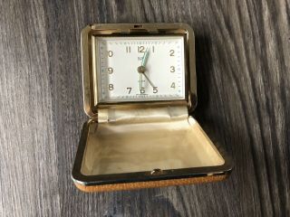 Vintage Elgin Travel Alarm Clock Made In Germany