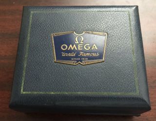 Omega Watch Box Vintage Wristwatch Case Blue Gold Case Display Omega Box Only