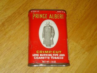 Antique Prince Albert Pipe & Cigarette Tobacco Tin Can Crimp Cut Long Burning