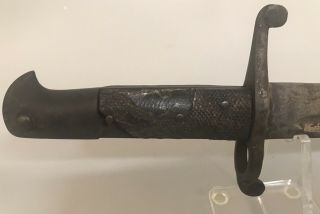 Civil War Model 1856 Enfield Saber Bayonet & Scabbard,  Serial Numbered 3