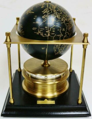 Vintage " The Royal Geographical Society World Clock " 8 Day Mystery Table Clock