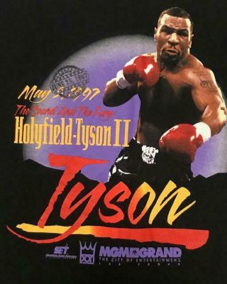 Mike Tyson Vs Holyfield 2,  T - Shirt Large Vintage Mgm 1996 Rare Tyson