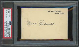 Eleanor Roosevelt Signed White House Card | Psa/dna Certified/slabbed - Signed