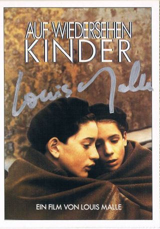 Louis Malle 1932 - 95 Autograph Signed German Cinema Movie Poster Card 4 " X5.  5 "