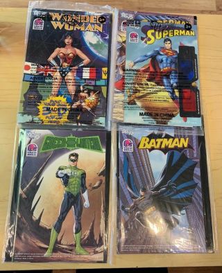 Taco Bell Promo Comics 3 - D Pop Up Hero Set Of 4 Batman,  Superman,  Wonder Woman,  Gl