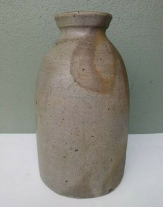 Early Antique Primitive Stoneware Crock Jar - 9 1/2 "