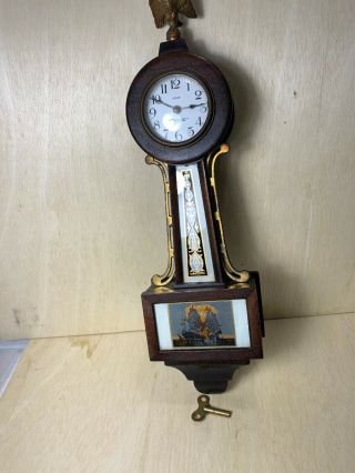 Antique 8 Day Haven Clock Co.  Mini Banjo Clock