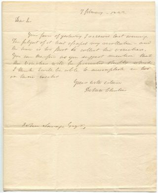 1822 Dewitt Clinton Autograph Letter Signed To Comptroller Of Ny State
