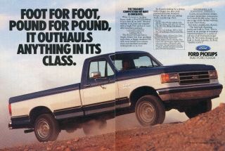 1990 2 Page Print Ad Of Ford F150 Pickup Truck