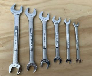 Vintage Craftsman Double Open End Metric Wrenches 6mm - 18mm - V - Series Usa