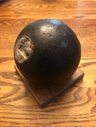Civil War 12LB Boremann Timed Fuse Cannon ball Found at Cemetery Ridge.  (Rare) 2