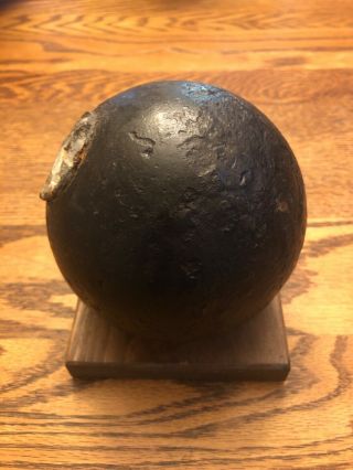 Civil War 12LB Boremann Timed Fuse Cannon ball Found at Cemetery Ridge.  (Rare) 3
