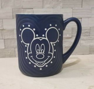 Mickey Mouse Disney Parks Authentic Blue Textured Ceramic Coffee Mug